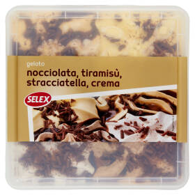 Selex Gelato Nocciolata, Tiramisù, Stracciatella e Crema 1 kg