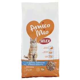 Selex Amico Mio Gatto Croccantini con Tonno, Salmone e Pesce Azzurro 2 kg