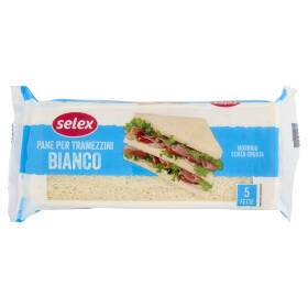 Selex Pane per Tramezzini Bianco con Olio di Semi di Girasole Alto Oleico 250 g