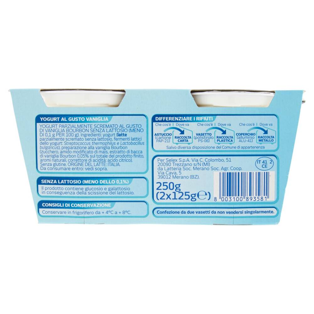 Senza Lattosio* Yogurt Magro Vaniglia 2 X 125 G -  