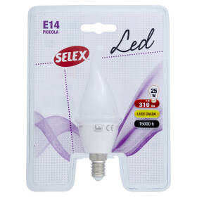 Selex Lampadina Led Colpo Di Vento E14 4W Luce Calda