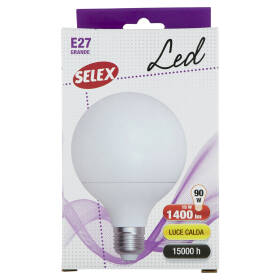 Selex Lampadina Led Sfera E27 15W Luce Calda