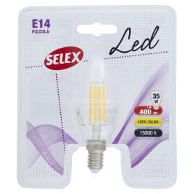 Selex Lampadina Led Candela E14 4W Luce Calda