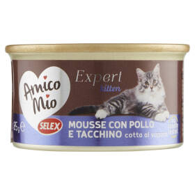 Selex Amico Mio Expert Gatto Kitten Mousse con Pollo e Tacchino 85 g