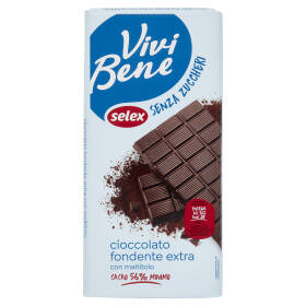 Selex Vivi Bene Cioccolato Fondente Extra Senza Zuccheri 100 g