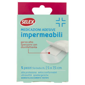 Selex Medicazioni Adesive Impermeabili Formato XL 5x7,5 cm 5 pezzi