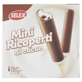 Selex 8 Ministecchi di Gelato Ricoperti al Cacao 240 g