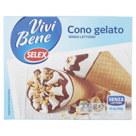 Selex Vivi Bene 4 Coni di Gelato con Latte Delattosato 300 g