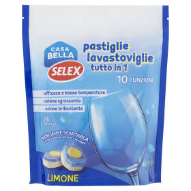 Selex Casa Bella Detersivo per Lavastoviglie Pastiglie Tutto in 1 al Limone 26x17 g