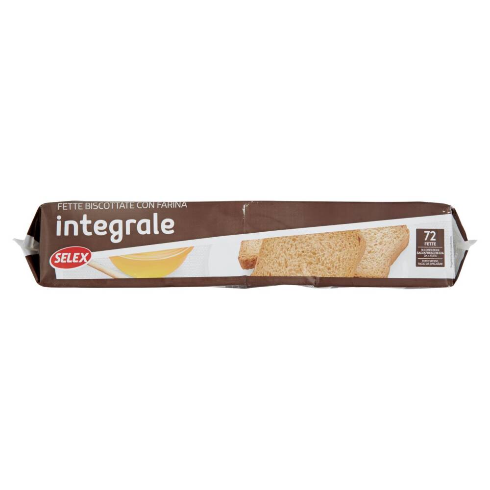 Selex Fette Biscottate con Farina di Frumento Integrale in Confez.  Salvafreschezza 18x4 fette 640 g