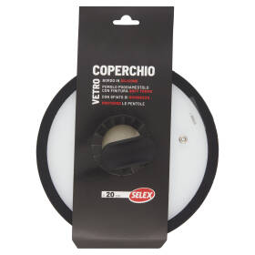 Selex Coperchio in Vetro con Pomolo Poggiamestolo 20 cm