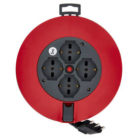 Selex Avvolgicavo Spina 16A(Ita)+4 Prese Pluristandard+Disgiuntore Termico 5 m