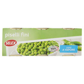 Selex Piselli Fini Cotti a Vapore 3x150 g