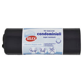 Selex Casa Bella Sacchi Condominiali Nero Chiusura Doppio Nodo Cm 70X110 10 pezzi