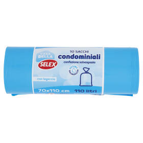 Selex Casa Bella Sacchi Condominiali Blu con Legaccio Cm 70X110 10 pezzi