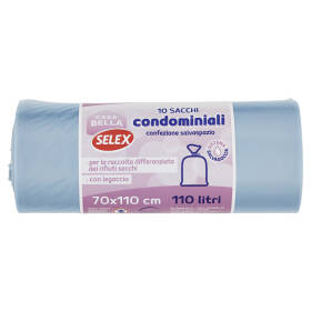 Selex Casa Bella Sacchi Condominiali Trasparente con Legaccio Cm 70X110 10 pezzi