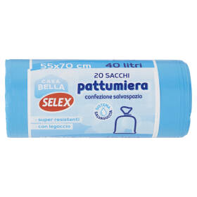 Selex Casa Bella Sacchi Pattumiera Maxi Antigoccia Azzurri Cm 55X70 20 pezzi