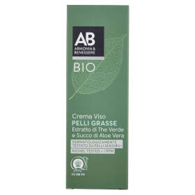 Armonia & Benessere Crema Viso per Pelli Grasse Bio con Estratto The Verde e Succo Aloe 50 ml