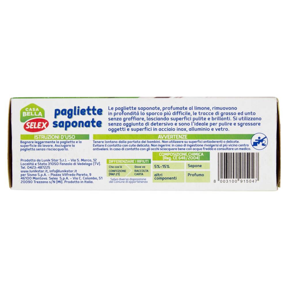 Selex Casa Bella Pagliette Saponate Profumo Limone 8 pezzi