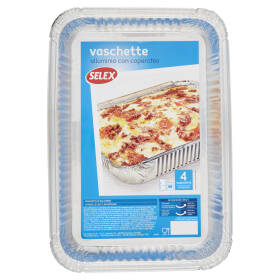 Selex Contenitore in Alluminio con Coperchio 31x21x4 cm 4 pezzi