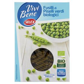 Selex Vivi Bene Pasta di Piselli Verdi Biologici Fusilli 250 g
