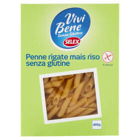 Selex Vivi Bene Senza Glutine Pasta di Mais e Riso Penne Rigate Senza Glutine 400 g