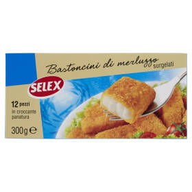 Selex Bastoncini di Merluzzo in croccante panatura surgelati 12 x 25 g