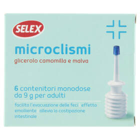 Selex Microclismi Glicerolo Camomilla e Malva Monodose per Adulti 6x9 g