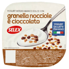 Selex Yogurt Intero Bianco Dolce con Granella di Nocciole e Cioccolato 150 g