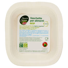 Selex Natura Chiama Vaschette in Cartoncino Biodegradabili Compostabili Eco 2 porzioni 4 pezzi
