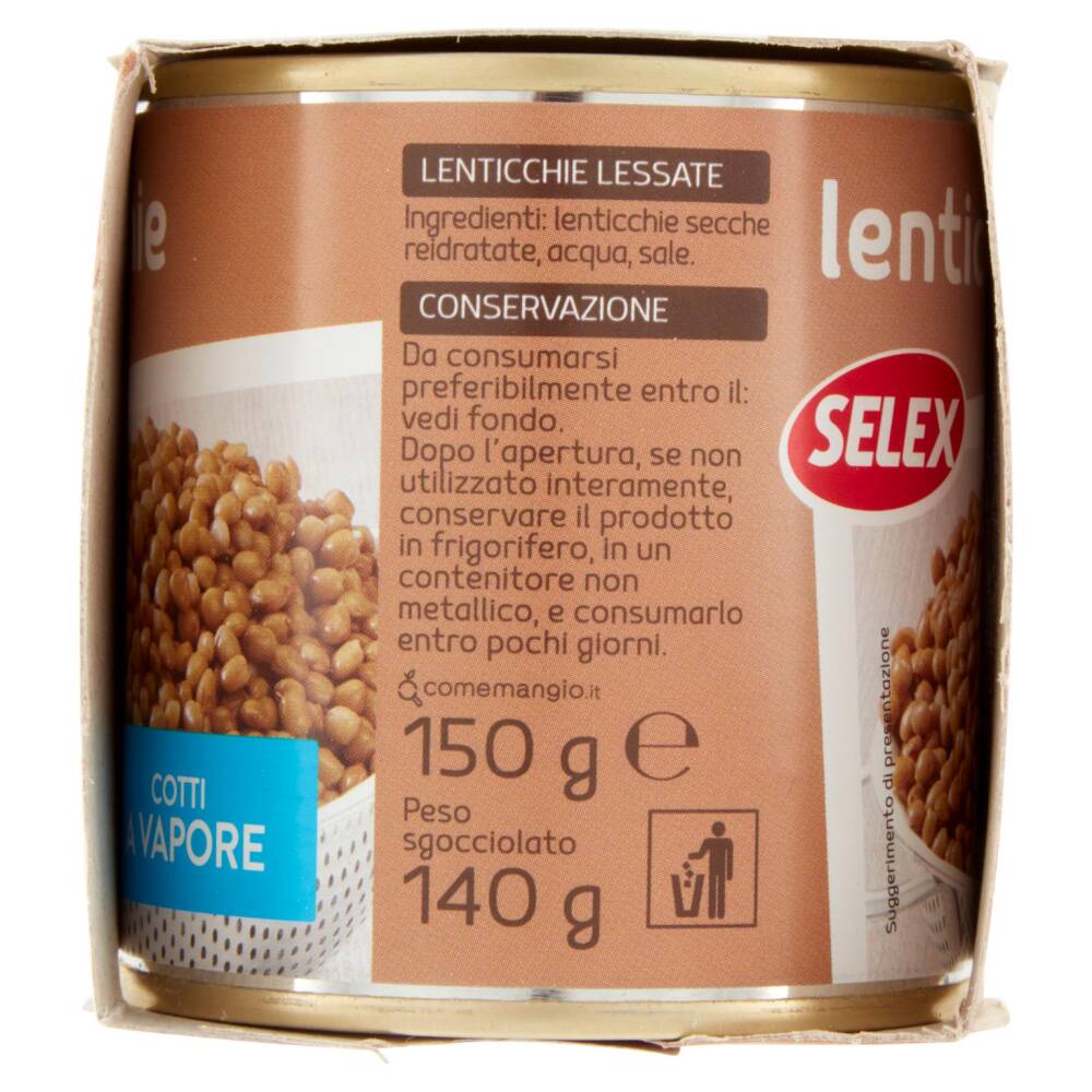 Selex Lenticchie Cotte A Vapore 3x150 G NonPesa it Spesa Online