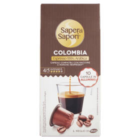 Selex Saper di Sapori Caffè in Capsule Espresso 100% Arabica Colombia Compatibili Nespresso 10 pezzi