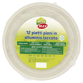 Selex Casa Bella Piatti Piani in Alluminio Laccato 12 pezzi
