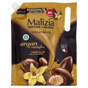 Malizia Sapone Liquido Vellutante argan e vaniglia Ecoricarica 1000 mL