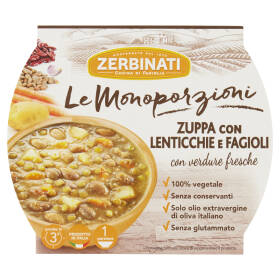 Zerbinati Le Monoporzioni Zuppa con Lenticchie e Fagioli 310 g