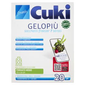 Cuki Congela Gelopiù sacchetti freezer 7 strati Formato Medio 23 x 32 cm 20 pz