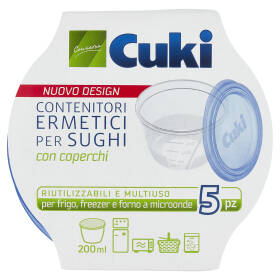 Cuki Conserva Contenitori Ermetici per Sughi con coperchi 200 ml 5 pz