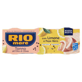 Rio mare Tonno all'Olio di Oliva con Limone e Pepe Nero 3 x 65 g