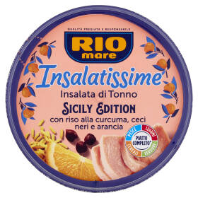 Rio mare Insalatissime Insalata di Tonno Sicily Edition con riso alla curcuma,ceci neri,arancia 200g