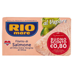Rio mare Filetto di Salmone all'Olio Extra Vergine di Oliva al Vapore 125 g
