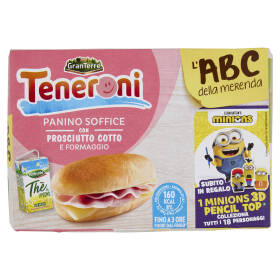 Teneroni Panino Soffice con Prosciutto Cotto e Formaggio 180 g