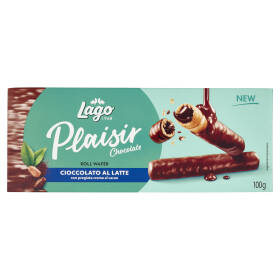 Lago Plaisir Chocolate Roll Wafer Cioccolato al Latte con pregiata crema al cacao 100 g