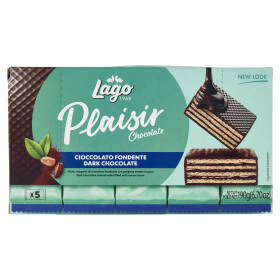 Lago Plaisir Chocolate Cioccolato Fondente Wafer di cioccolato fondente con crema al cacao 5 x 38 g