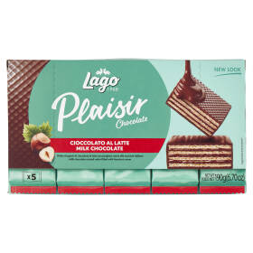 Lago Plaisir Chocolate Cioccolato al Latte Wafer cioccolato al latte con crema alle nocciole 5x38g