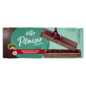 Lago Plaisir Chocolate Cioccolato al Latte Wafer cioccolato al latte con crema alle nocciole 120 g