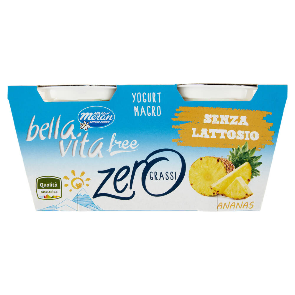 Bella Vita free zero grassi Yogurt Magro Ananas 2x125g