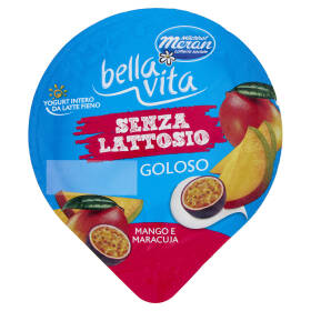 bella vita Yogurt Intero da Latte Fieno Senza Lattosio Goloso Mango e Maracuja 150 g