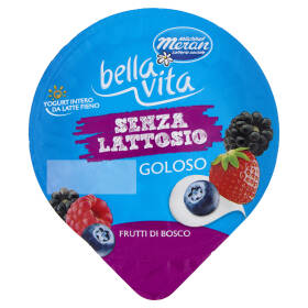 bella vita Yogurt Intero da Latte Fieno Senza Lattosio Goloso Frutti di Bosco 150 g