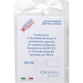 Confezione buste e cartoncini bristol bianchi