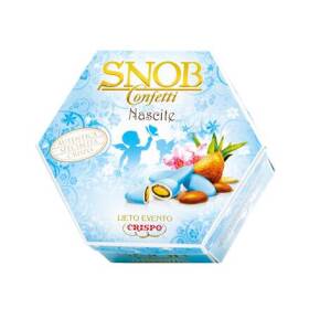 Crispo confetti snob celesti con mandorla nascita bambino 500 g